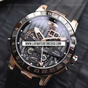 Ulysse Nardin El Toro GMT Perpetual Calendar con Laminas de Oro Rosa de 18k Mejor Edición con Correa de Caucho Negro