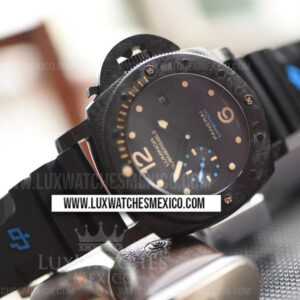 Panerai Luminor Submersible PAM616 de Carbono Forjado Mejor Edición Dial Negro con Correa de Caucho Negro