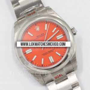 Oyster Perpetual 41mm de Acero Inoxidable Mejor Edición Dial Naranja con Pulsera de Acero Inoxidable