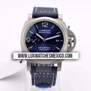 Panerai Luminor Marina PAM01117 de Titanio Mejor Edición Dial Azul con Correa de Kevlar Azul