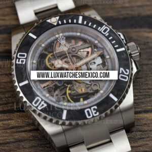 Rolex Submariner Artisans De Geneve Andrea Pirlo Skeleton de Acero Inoxidable Mejor Edición con Bisel de Carbono