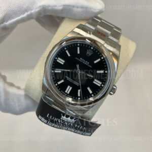 Oyster Perpetual 41mm de Acero Inoxidable Mejor Edición Dial negro con Pulsera de Acero Inoxidable