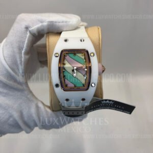 Richard Mille RM07-03 Automatic Marshmallow Mejor Edición Dial Colorido Correa de Caucho Blanco