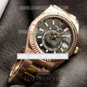 Rolex Sky-Dweller 42 caratula gris con laminas oro rosa 18K maquina 9001 ultima version