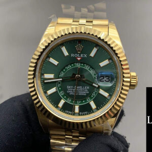 Rolex Sky-Dweller 336938-0008 Laminas oro19k Acero inoxidable caratula verde extensible jubilee suizo
