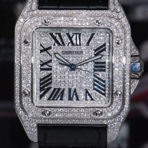 Cartier Santos 100XL full diamonds mejor edicion con zirconias incrustadas
